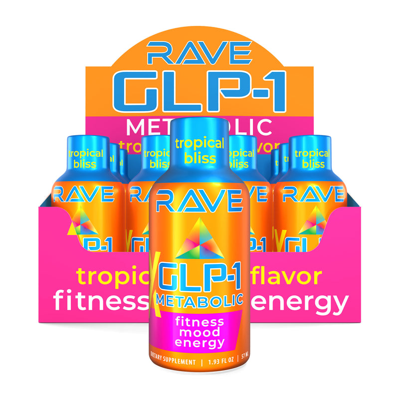 RAVE GLP-1 Shot Countertop Display Tropical Bliss